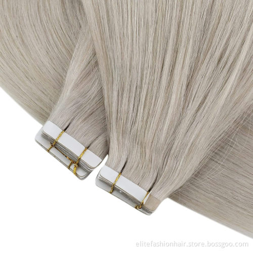 Looks natural Italian double tape on hair sillky Straight Tape in Real Human Hair Extensions 12-30 Inch Tape in Hair Extensions
